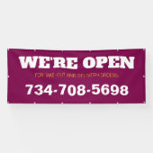We Are Open Aangepaste Restaurantbanner Spandoek (Horizontaal)
