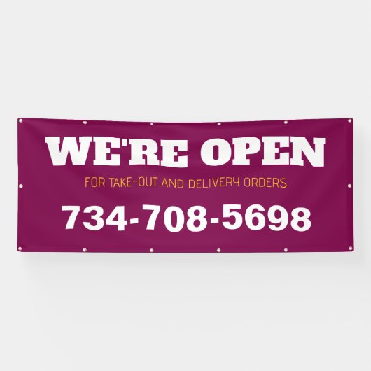 We Are Open Aangepaste Restaurantbanner Spandoek (Horizontaal)