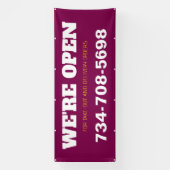 We Are Open Aangepaste Restaurantbanner Spandoek (Verticaal)