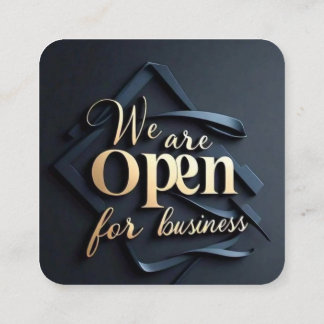 WE ARE OPEN VOOR BEDRIJFSKAARTONTWERP VIERKANTE VISITEKAARTJE