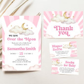 We are Over the Moon Baby Shower Invitation
