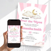 We are Over the Moon Baby Shower Invitation