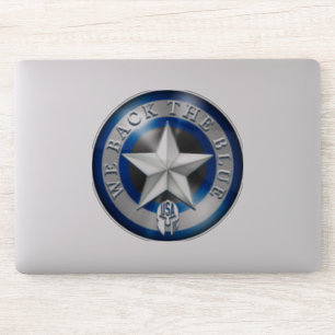"We Back the Blue", op maat gesneden, transparante Sticker