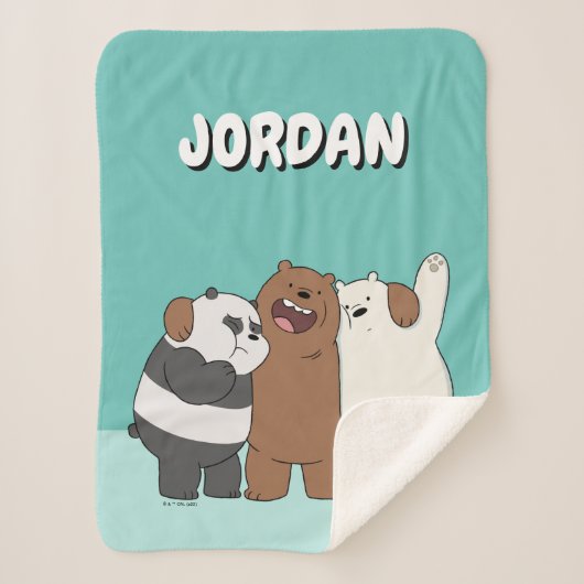 We Bare Bears Group Hug Sherpa Deken (Voorkant)