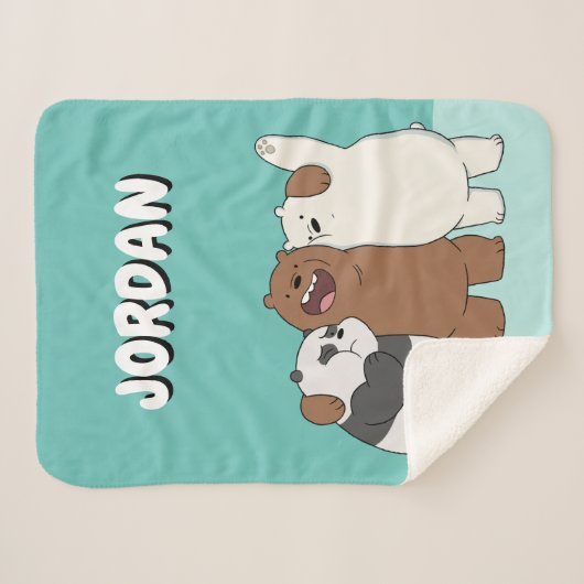 We Bare Bears Group Hug Sherpa Deken (Voorkant (horizontaal))