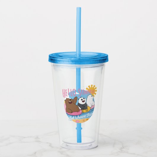 We Bare Bears - Hello Summer! Let's Have Fun Acryl Drinkbeker (Voorkant)