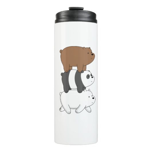 We Bare Bears Stack Tumbler | Grizz panda&Ice Bear Thermosbeker (Voorkant)
