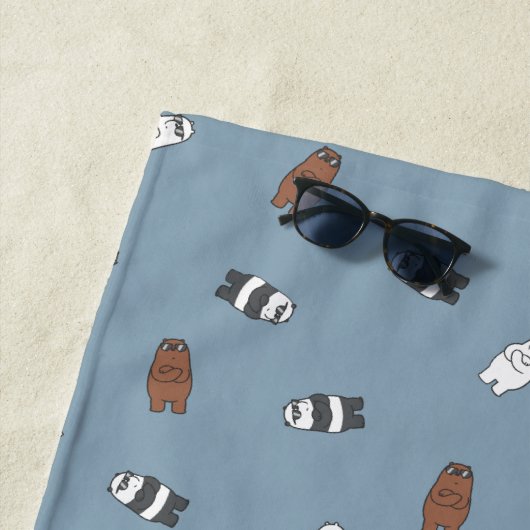 We Bare Bears - Sunglass Bears Pattern Strandlaken (In situ)