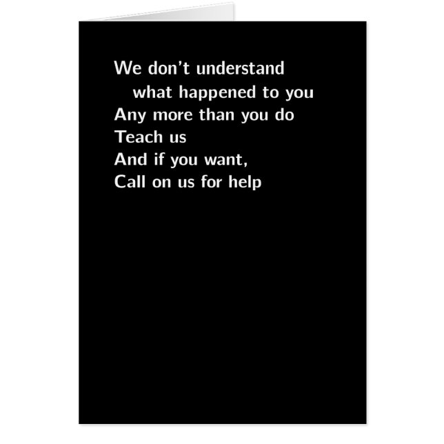 "we begrijpen het niet" (Voorkant)