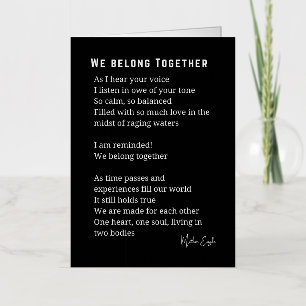 We behoren samen liefdesgedicht  folie wenskaart