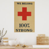 We behoren tot 100% sterk - Rode Kruis Poster (Keuken)
