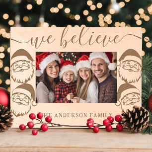 We Believe Santa Familienaam Kerst Geschenk Gegraveerde Lijstjes