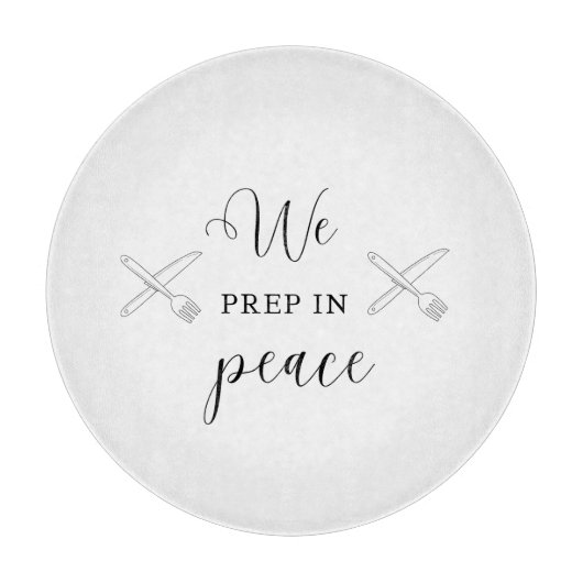 We bereiden in Peace Circle glazen snijplank (Voorkant)