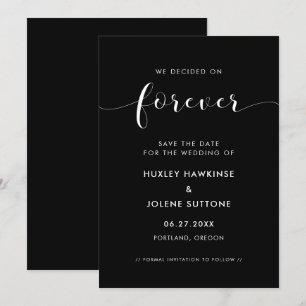 We besloten voor eeuwig Elegant zwart-wit Save The Date