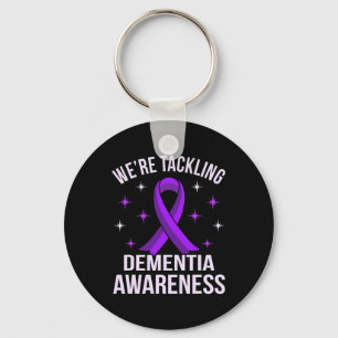 We bestrijden dementieneducatie Alzheimer's Purp Sleutelhanger