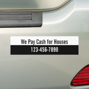 We Betalen Contant Voor Huizen Vastgoed Investeerd Bumpersticker