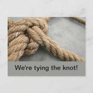 We binden de knoop briefkaarten vast