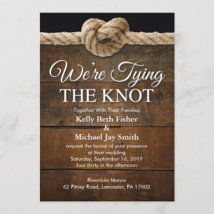 We binden de knoop bruiloft uitnodiging