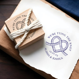 We binden de Knot Rope Heart Nautical Wedding Rubberstempel