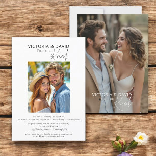 We bonden de knoop Elopement / bruiloft receptie Kaart