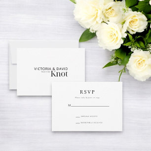 We bonden de knoop Elopement / bruiloft receptie RSVP Kaartje