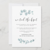 We bonden de knoop Green bruiloft aankondiging (Voorkant)