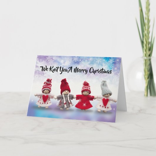 We breien je een vrolijke kerst Kaart (Voorkant)