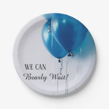 We Can Barely Wait Baby Boy Shower Papieren Bord
