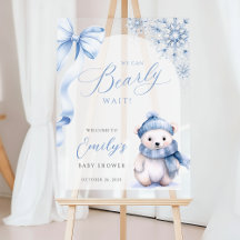 We Can Bearly Wait Acrylic Welcome Sign