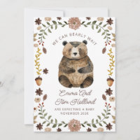 We Can Bearly Wait Aquarel Beer Zwangerschap