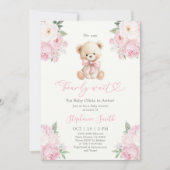 We can Bearly wait Baby Shower Girl Invitation (Devant)