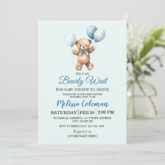 We Can Bearly Wait Baby Shower Invitation
