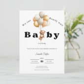 We Can Bearly Wait Baby Shower Invitation Kaart (Staand voorkant)