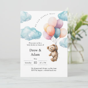 We Can Bearly Wait Baby Shower Invitation Kaart