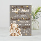 We can bearly wait baby shower invitation kaart (Staand voorkant)