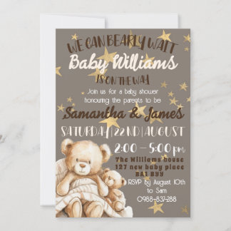We can bearly wait baby shower invitation kaart