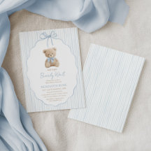 We Can Bearly Wait Baby Shower Jongen Blauwe Strep