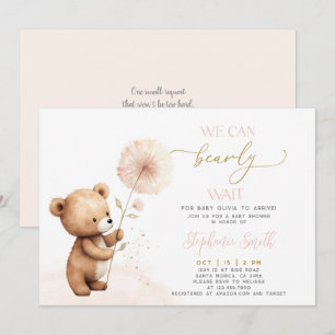 We can bearly wait Baby Shower meisje uitnodiging