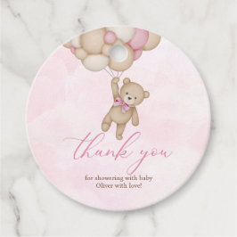 We Can Bearly Wait Baby Shower Pink Thank You Bedankjes Labels