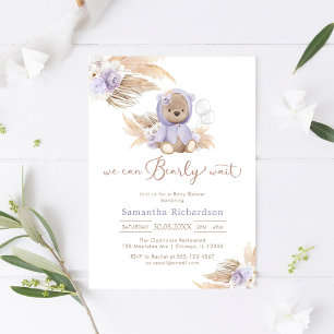 We Can Bearly Wait Baby Shower Uitnodiging