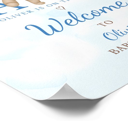 We Can Bearly Wait Baby Shower Welcome Sign Poster (Hoek)
