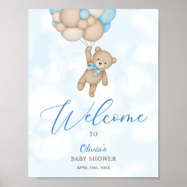 We Can Bearly Wait Baby Shower Welcome Sign Poster