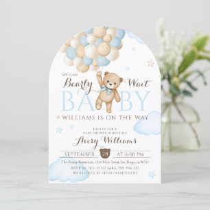 We Can Bearly Wait Ballon Beer Jongens Baby Borrel Kaart