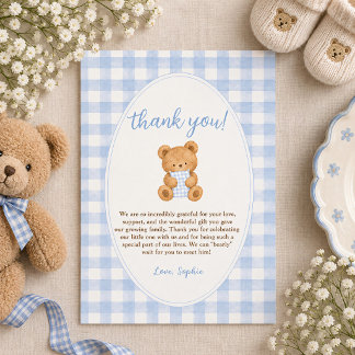We Can Bearly Wait Beerjongen Baby Shower Bedankkaart