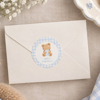 We Can Bearly Wait Beerke Jongen Baby Borrel Ronde Sticker