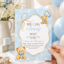 We Can Bearly Wait Blauwe Teddybeer Jongens Babyfe