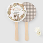 We Can Bearly Wait Boho Bear Family Baby Shower Handwaaier (Voorkant en achterkant)