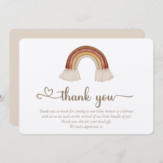 We Can Bearly Wait Boho Speelgoed Bedankkaart (Voorkant / Achterkant)