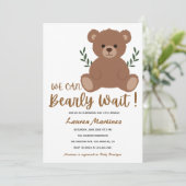 We Can Bearly Wait Boy Baby Shower Invitation (Debout devant)