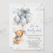We Can Bearly Wait Boy Baby Shower Invitation (Devant)